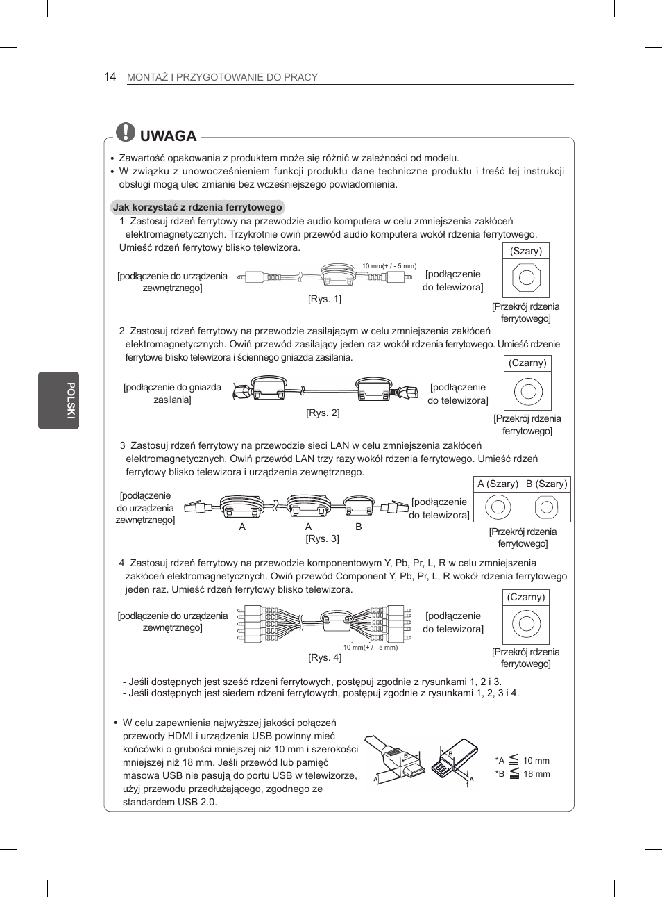 Uwaga | LG 50PM680S User Manual | Page 125 / 243