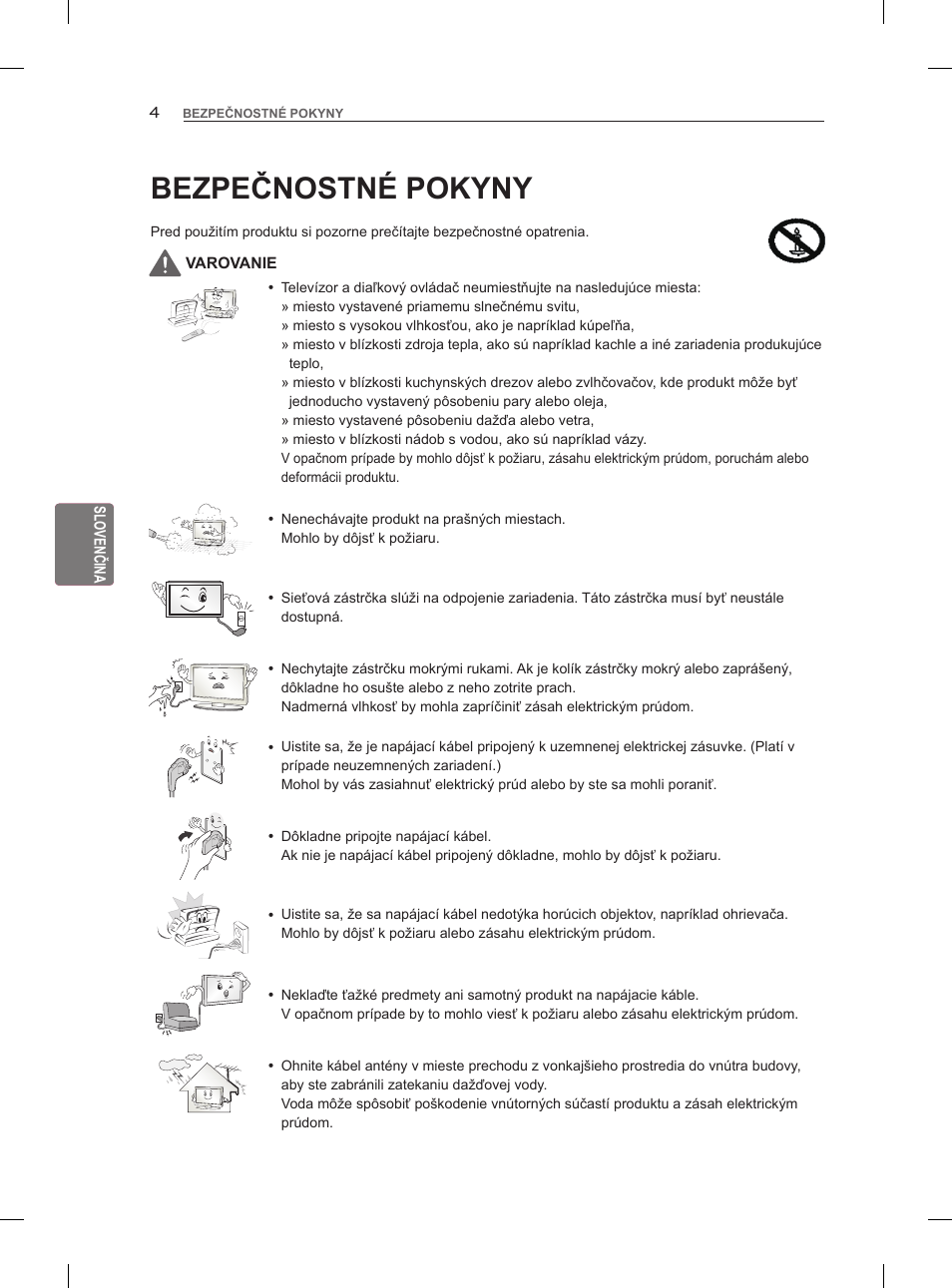 Bezpečnostné pokyny | LG 47LM960V User Manual | Page 120 / 488