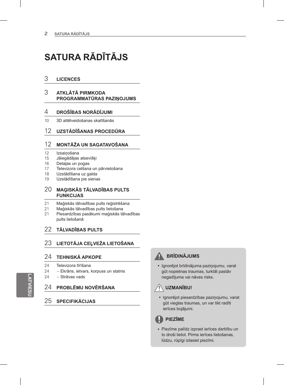 Satura rādītājs | LG 47LM960V User Manual | Page 248 / 488