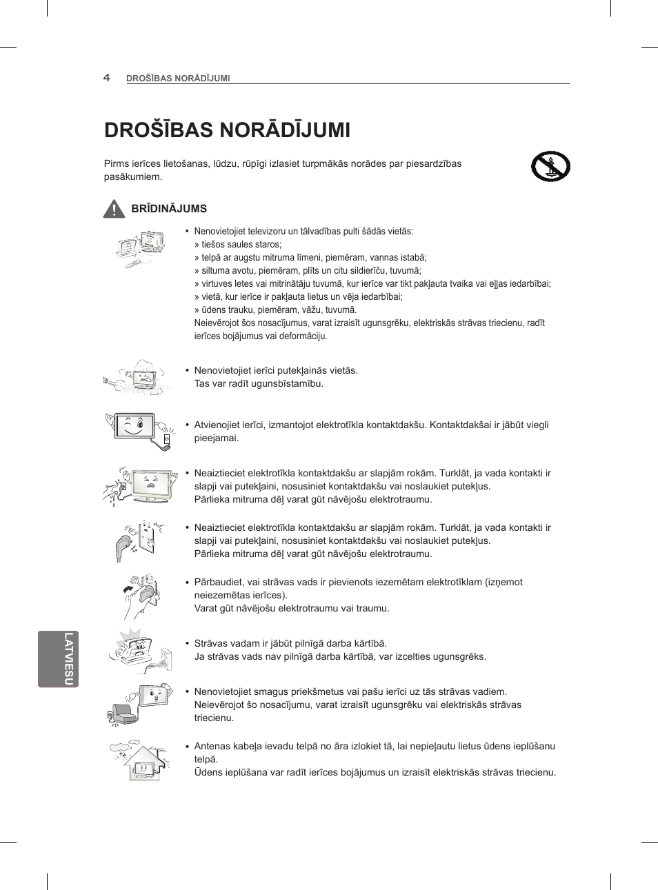 Drošības norādījumi | LG 47LM960V User Manual | Page 250 / 488