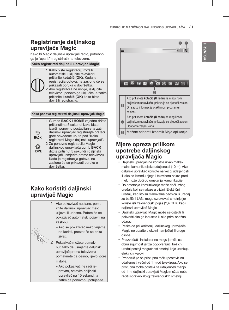 Registriranje daljinskog upravljača magic, Kako koristiti daljinski upravljač magic | LG 47LM960V User Manual | Page 345 / 488