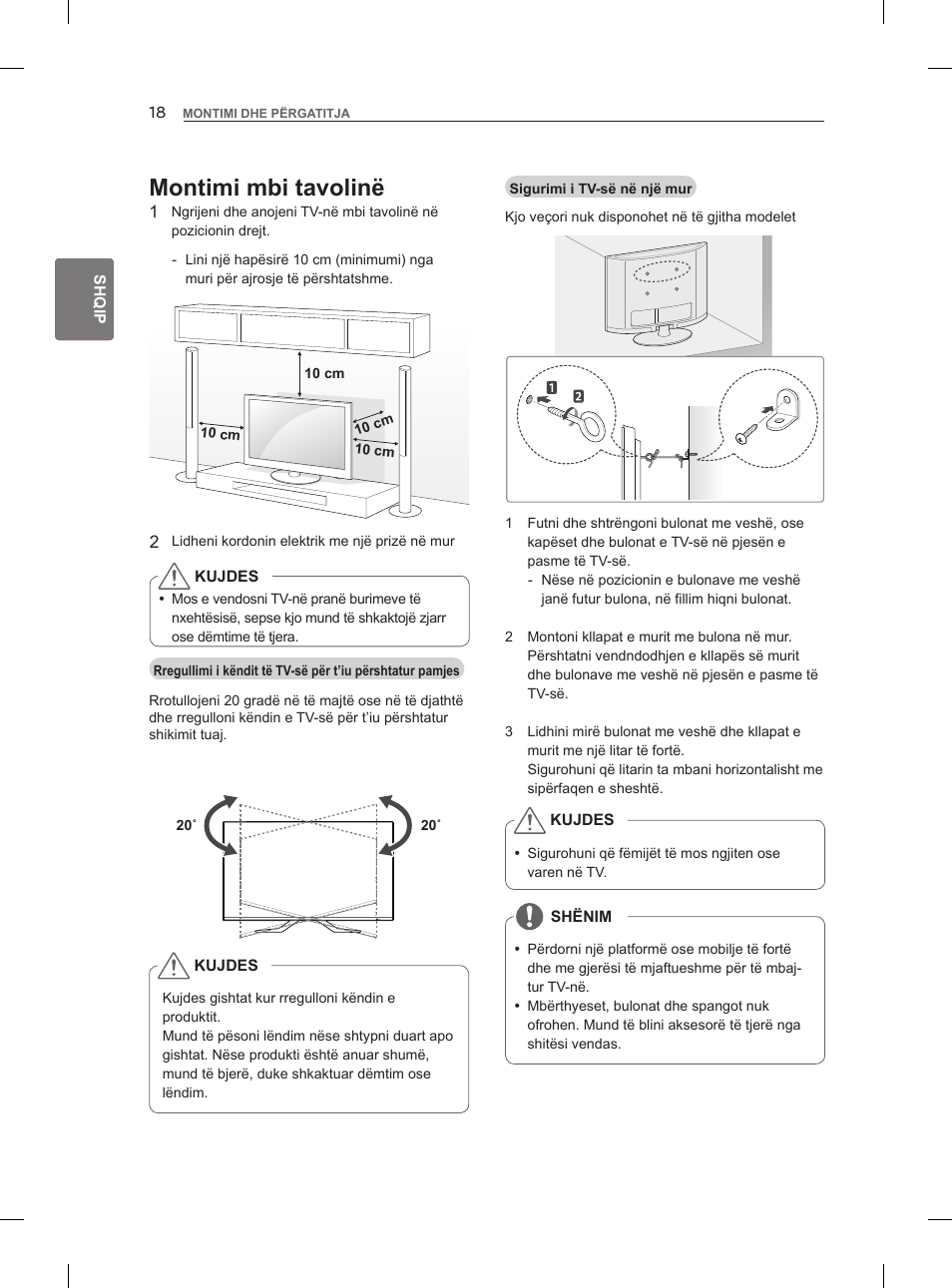 Montimi mbi tavolinë | LG 47LM960V User Manual | Page 368 / 488