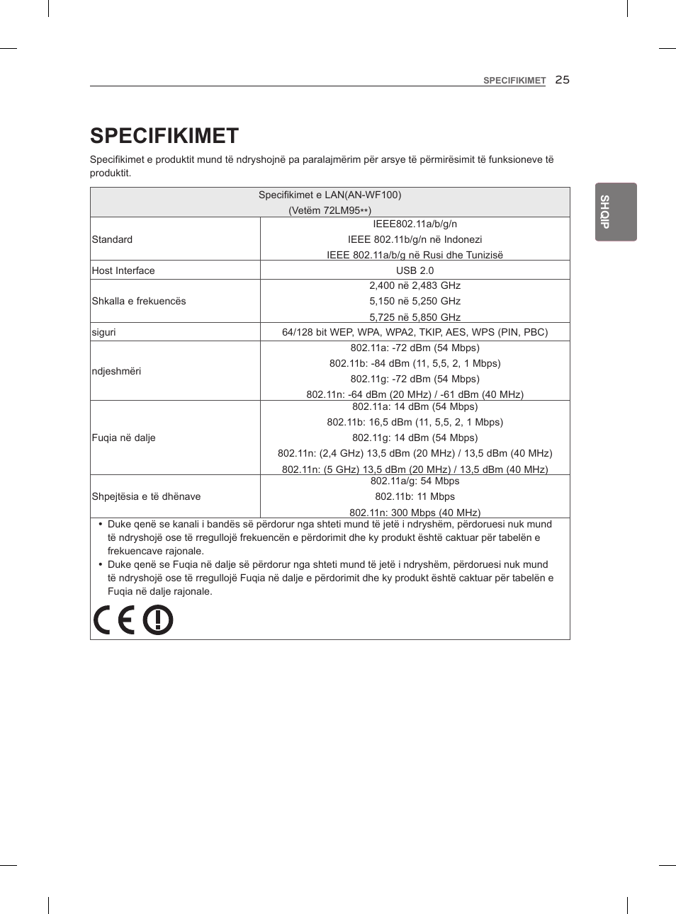 Specifikimet | LG 47LM960V User Manual | Page 375 / 488