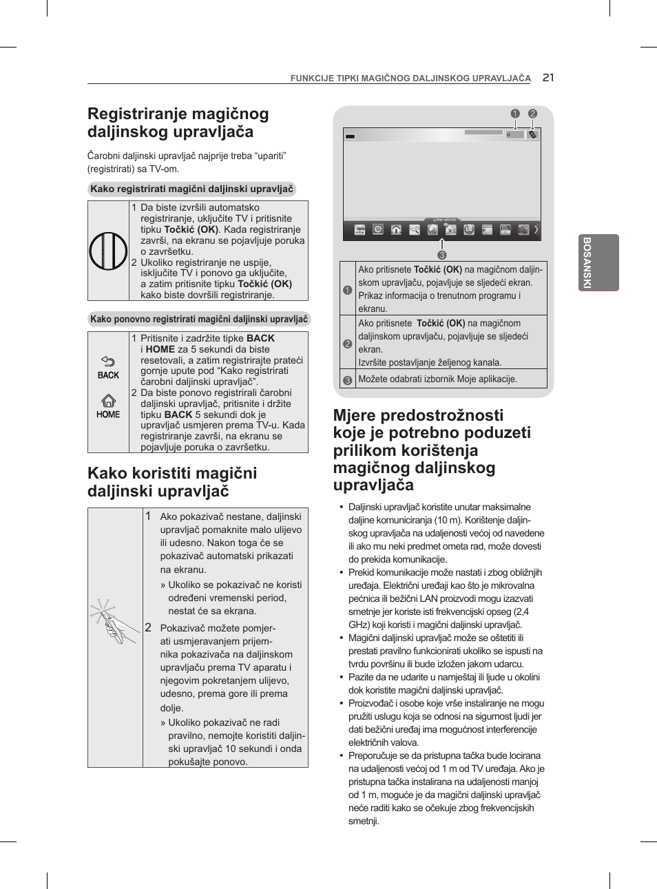 Registriranje magičnog daljinskog upravljača, Kako koristiti magični daljinski upravljač | LG 47LM960V User Manual | Page 397 / 488