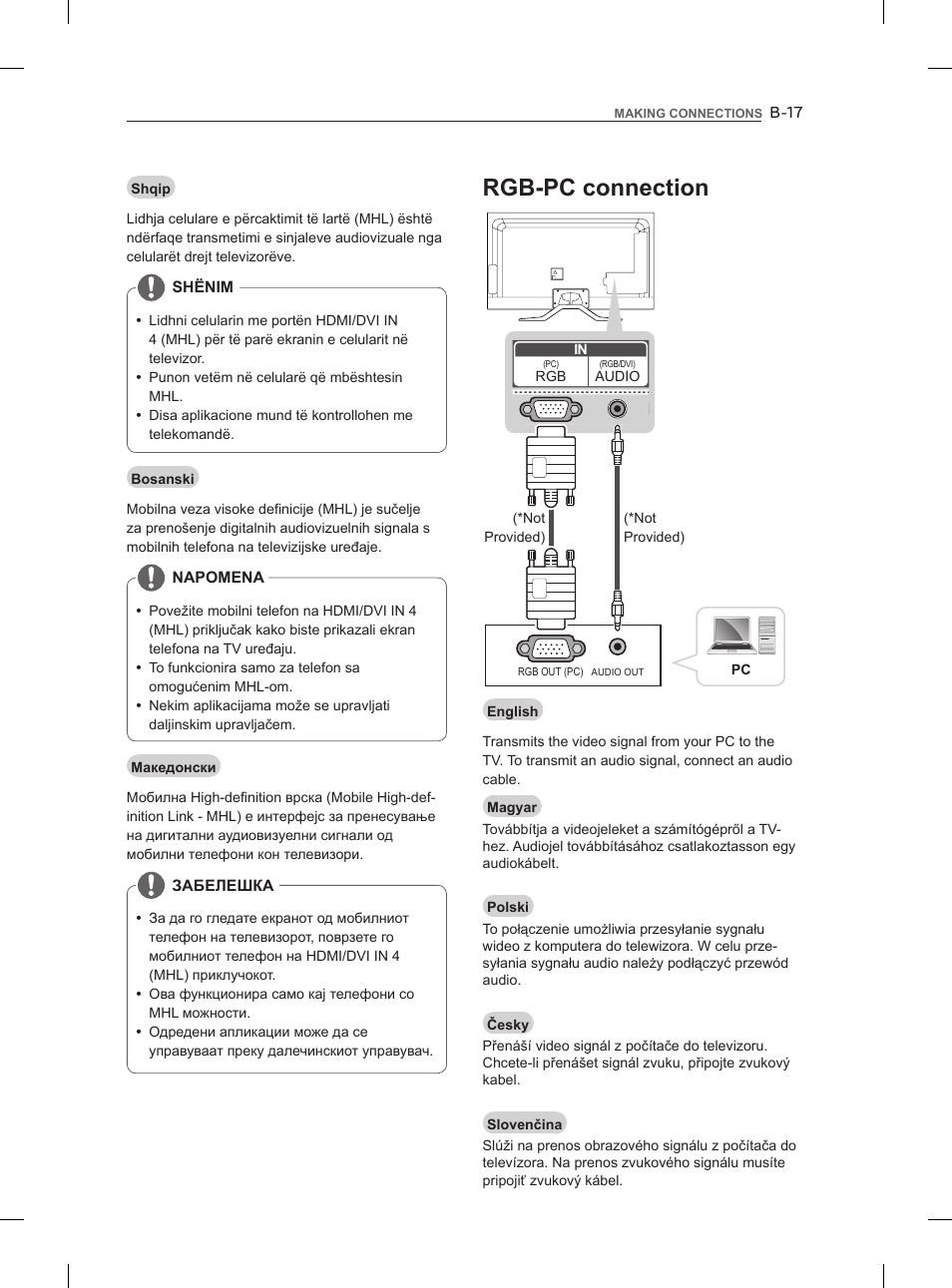 Rgb-pc connection | LG 47LM960V User Manual | Page 445 / 488