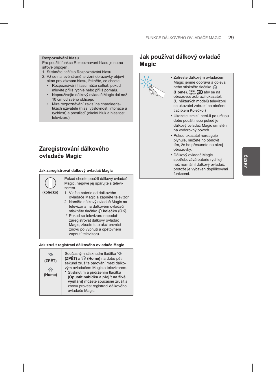 Zaregistrování dálkového ovladače magic, Jak používat dálkový ovladač magic | LG 84UB980V User Manual | Page 187 / 332