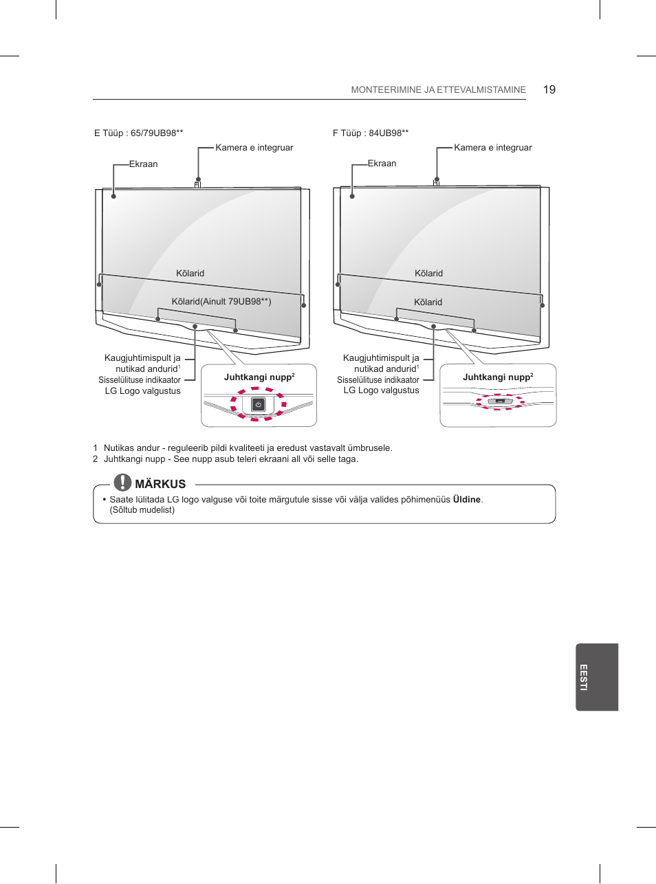 Märkus | LG 84UB980V User Manual | Page 313 / 332