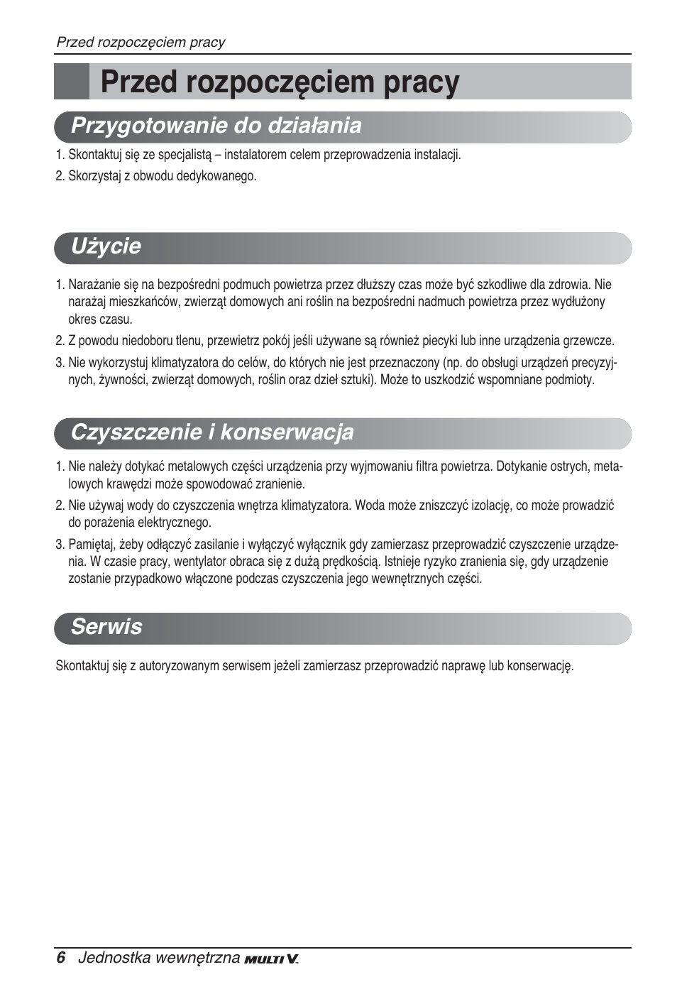 Przed rozpoczęciem pracy | LG ARNU48GTMC2 User Manual | Page 102 / 229