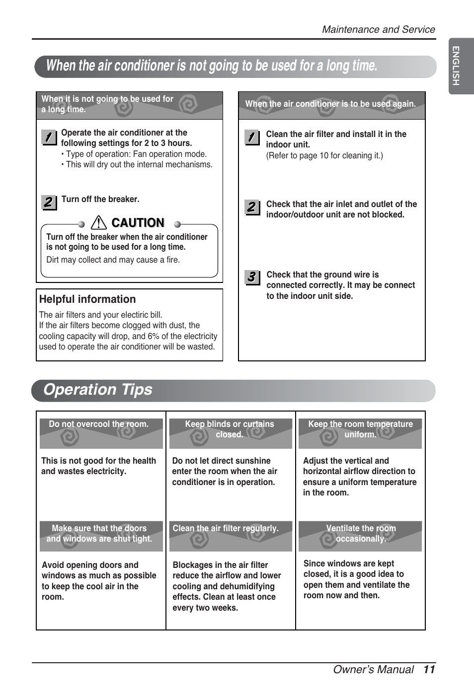 Caution | LG ARNU48GTMC2 User Manual | Page 11 / 229