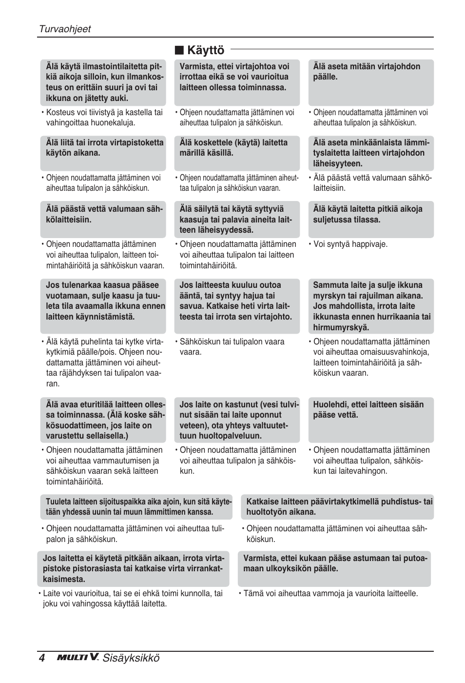 N käyttö, 4sisäyksikkö | LG ARNU48GTMC2 User Manual | Page 208 / 229