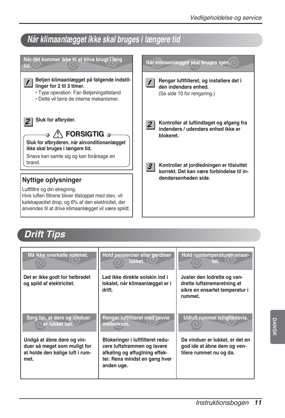 Forsigtig | LG ARNU48GTMC2 User Manual | Page 227 / 229