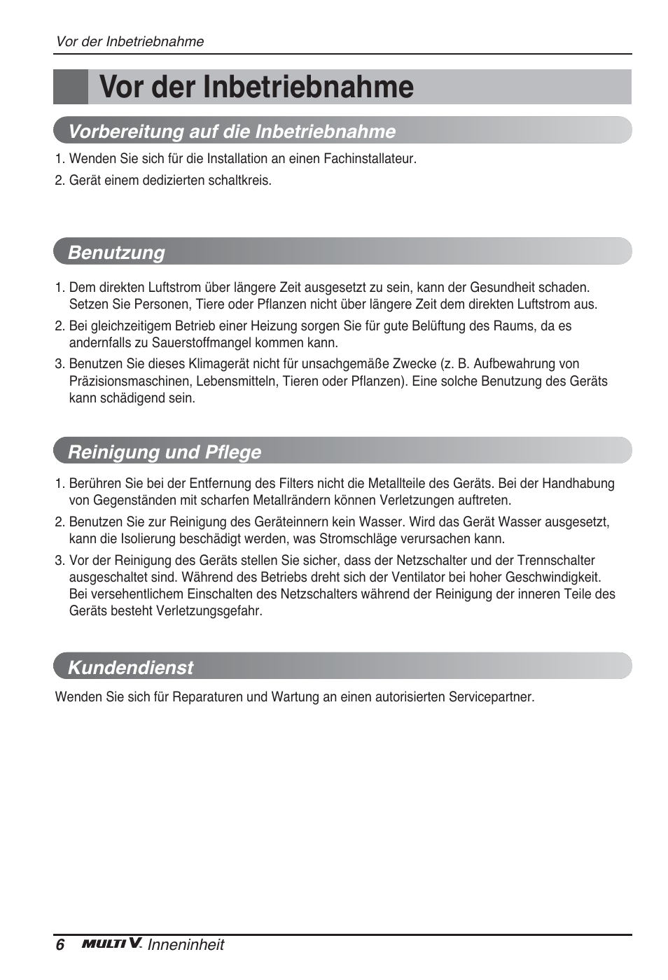 Vor der inbetriebnahme | LG ARNU48GTMC2 User Manual | Page 54 / 229