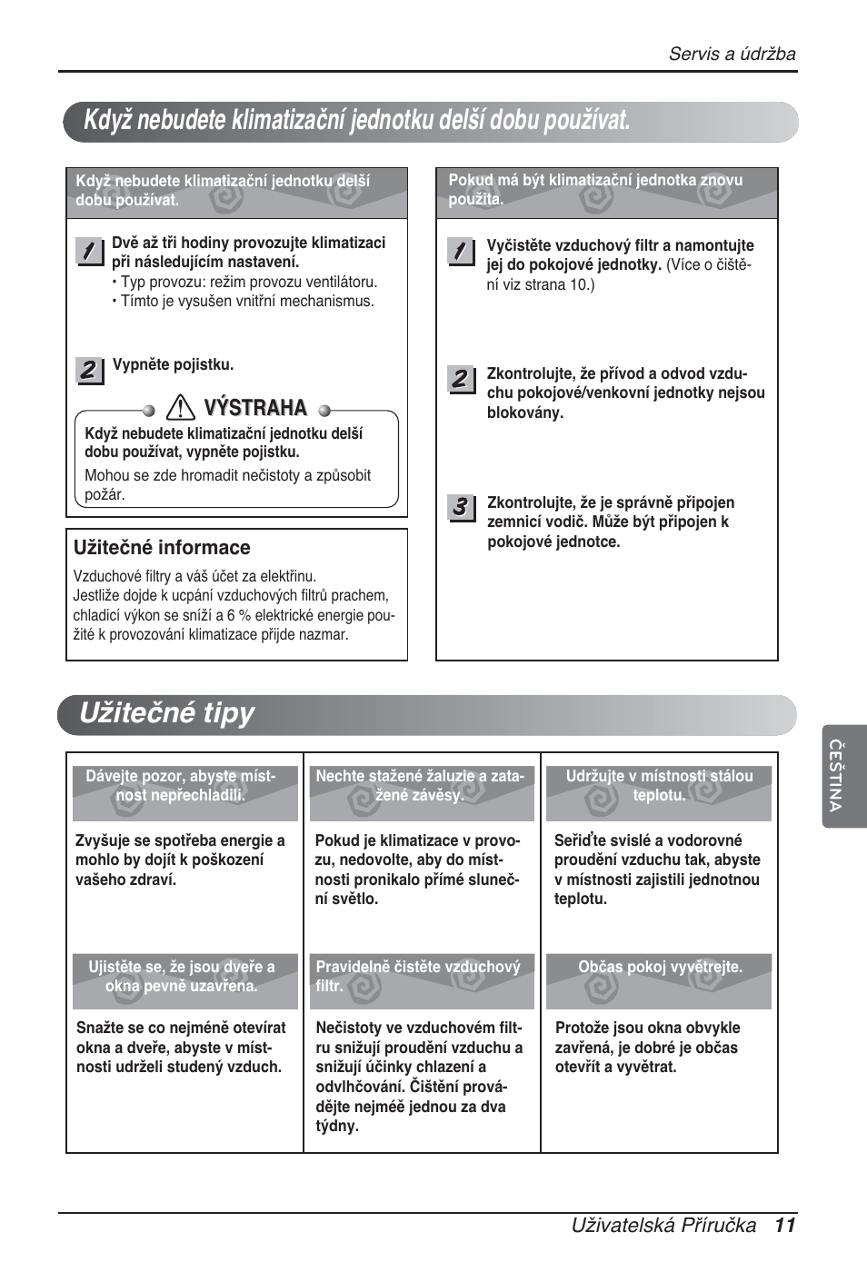 Výstraha | LG ARNU48GTMC2 User Manual | Page 83 / 229