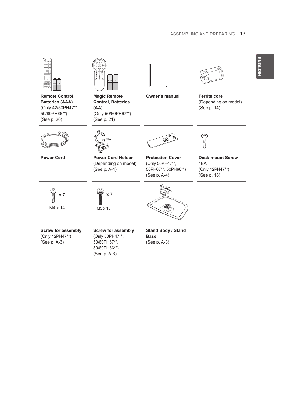 LG 50PH660S User Manual | Page 20 / 475