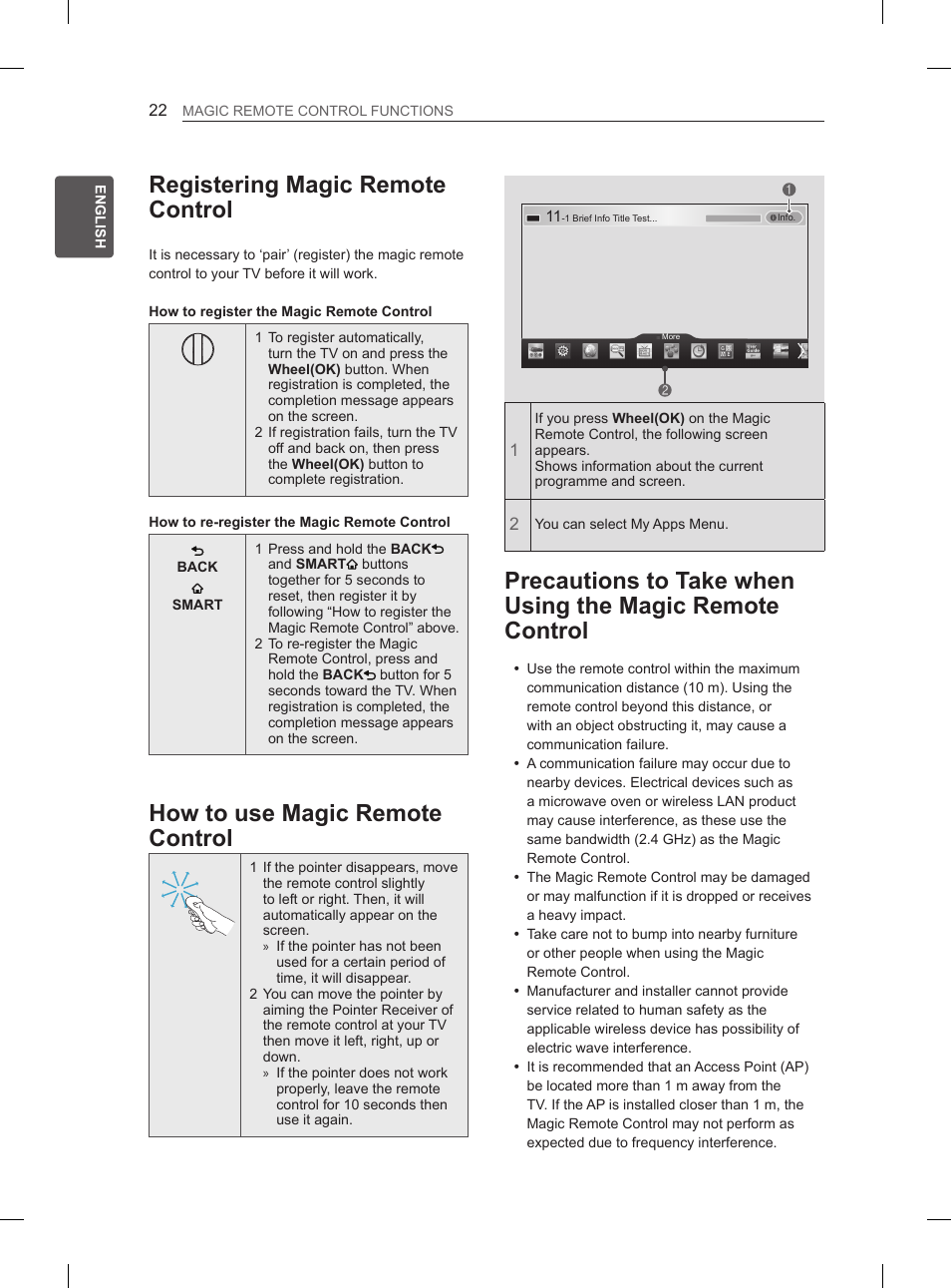 Registering magic remote control, How to use magic remote control | LG 50PH660S User Manual | Page 29 / 475