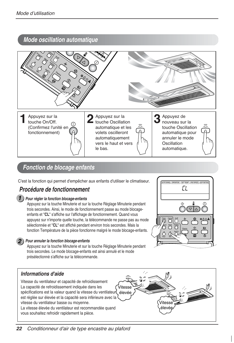 Procédure de fonctionnement, Informations d'aide, Vitesse élevée vitesse élevée | LG MT12AH User Manual | Page 110 / 480