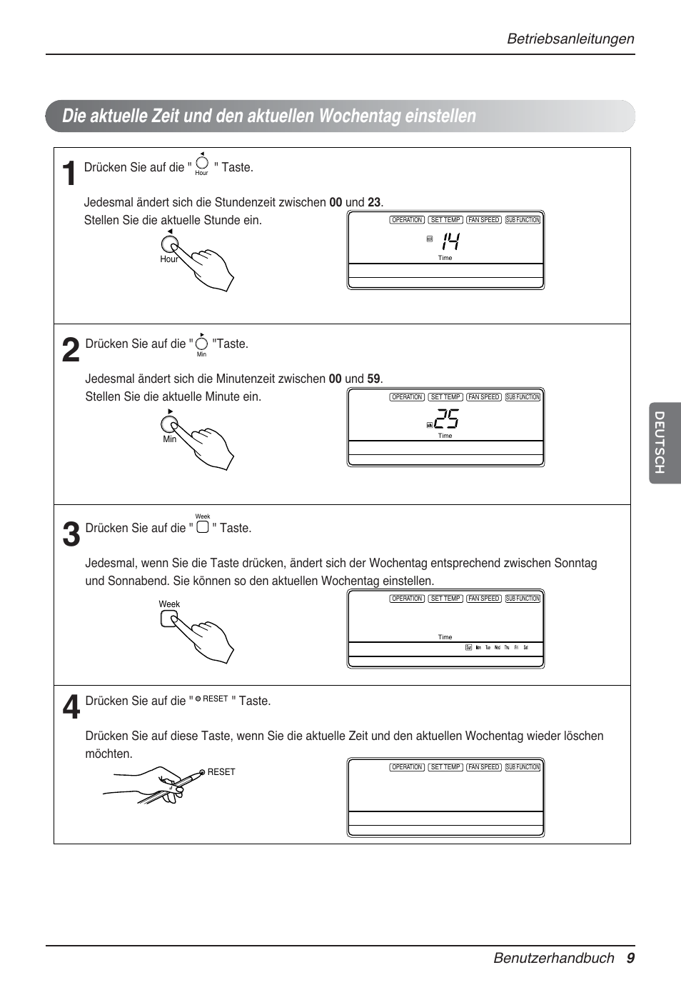 Betriebsanleitungen benutzerhandbuch 9, Deutsch | LG MT12AH User Manual | Page 125 / 480