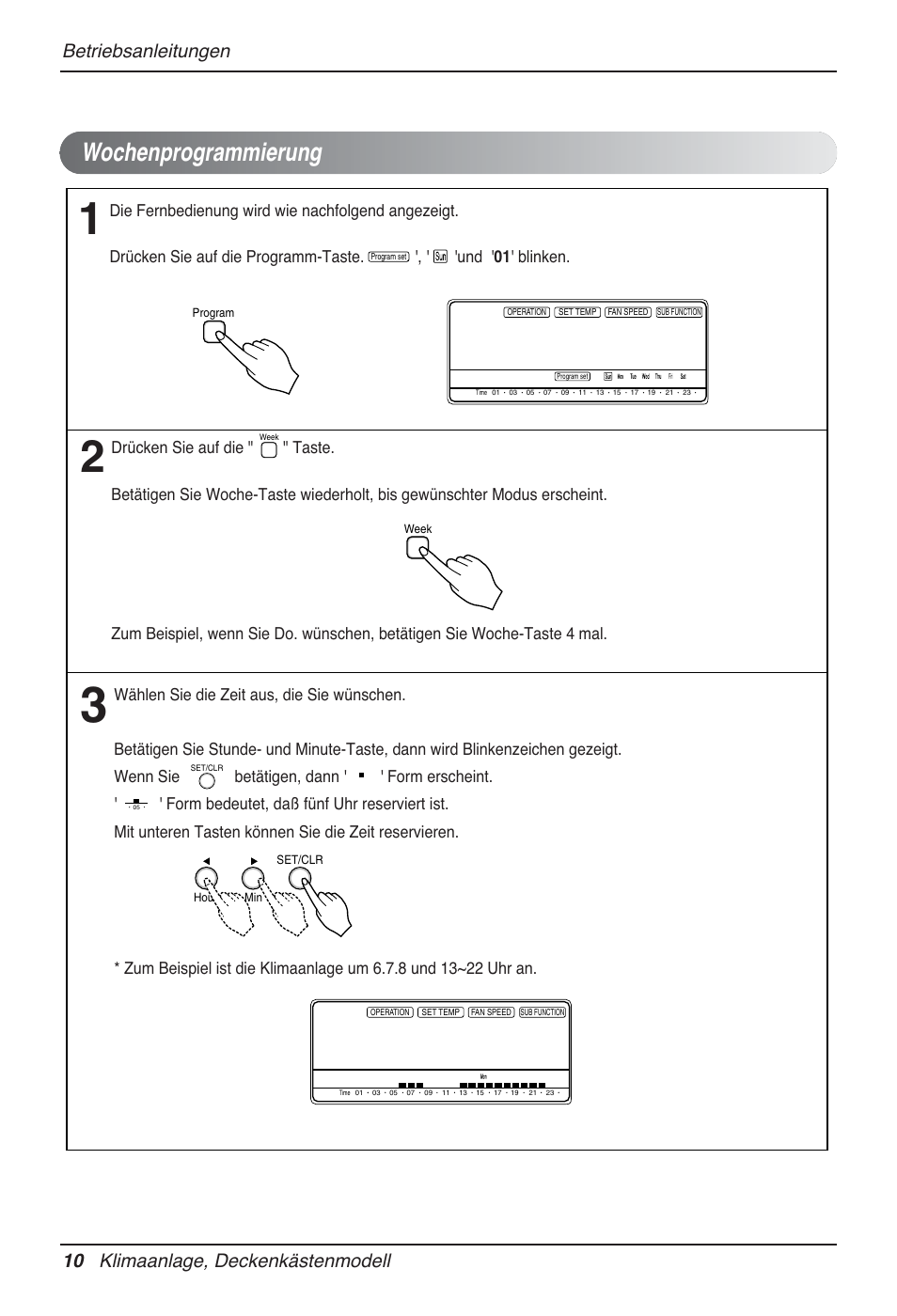 Wochenprogrammierung | LG MT12AH User Manual | Page 126 / 480