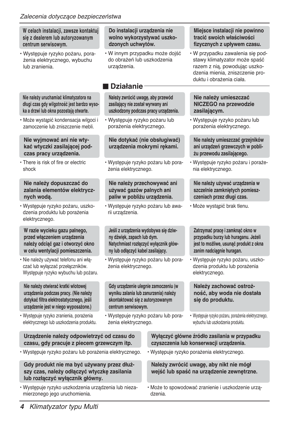 N działanie, 4 klimatyzator typu multi | LG MT12AH User Manual | Page 176 / 480