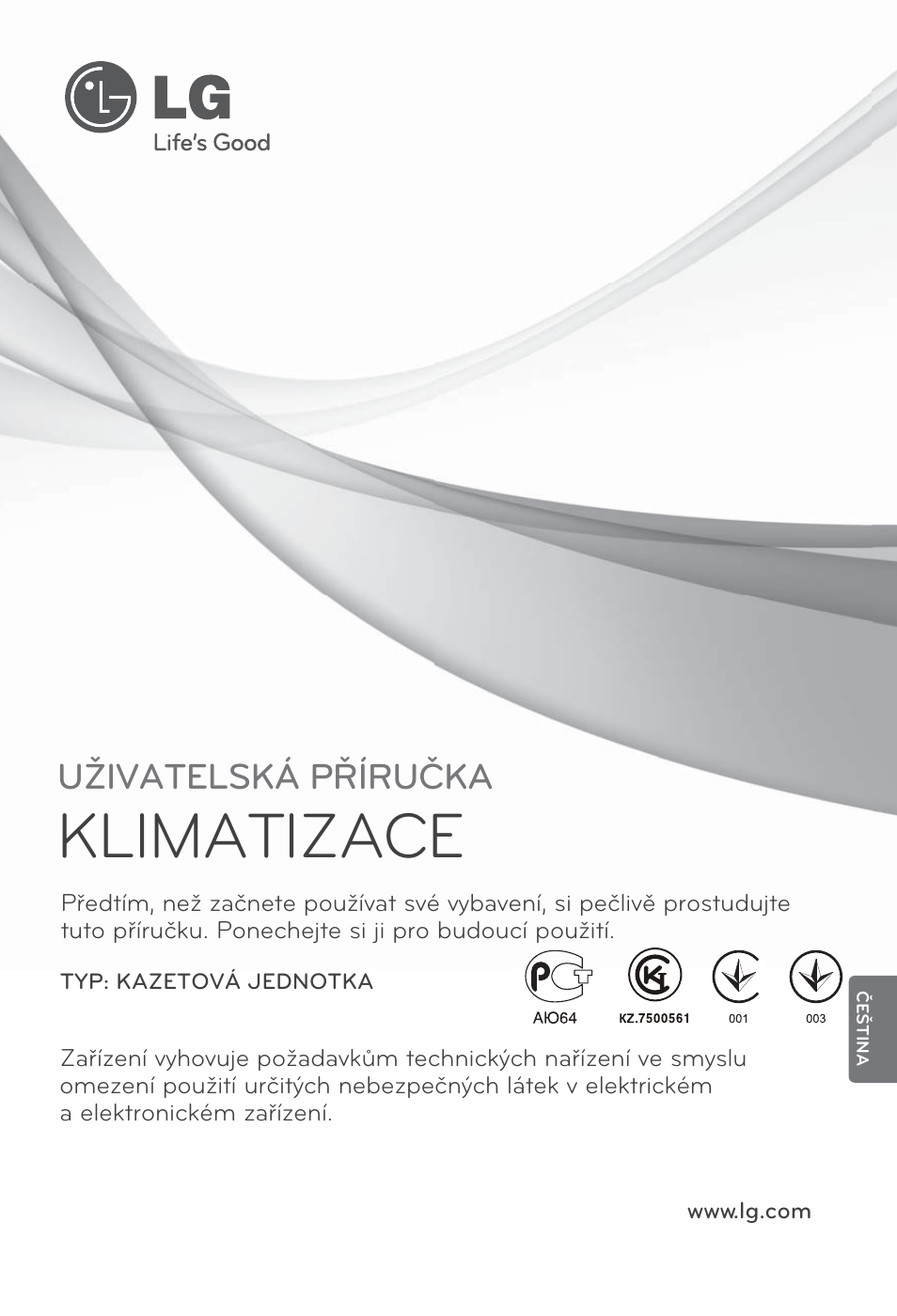 Čeština, Klimatizace, Uživatelská příručka | LG MT12AH User Manual | Page 229 / 480