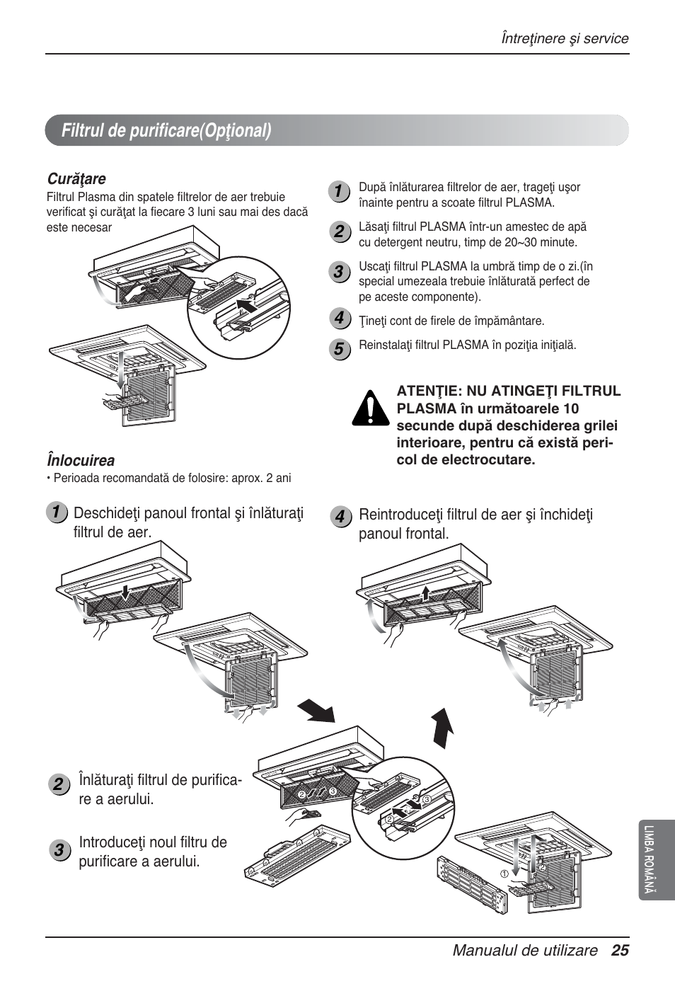 Filtrul de purificare(opţional) | LG MT12AH User Manual | Page 281 / 480