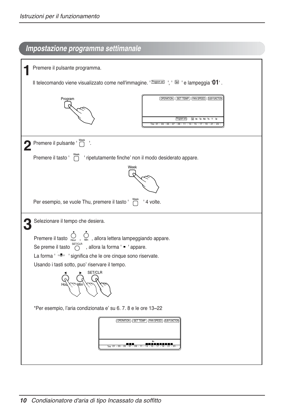 Impostazione programma settimanale | LG MT12AH User Manual | Page 38 / 480