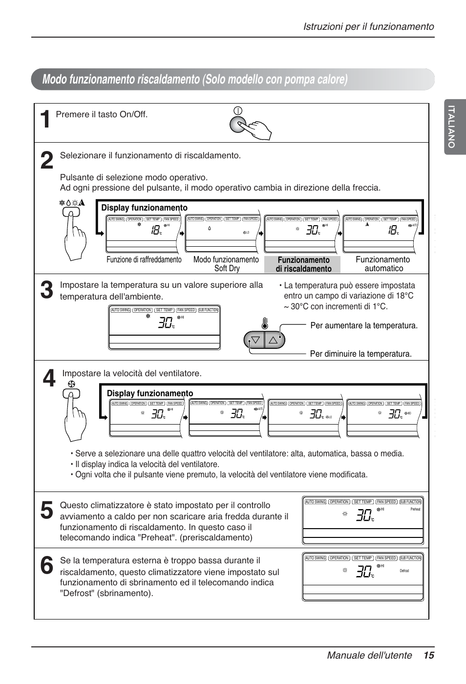 Italiano, Impostare la velocità del ventilatore | LG MT12AH User Manual | Page 43 / 480