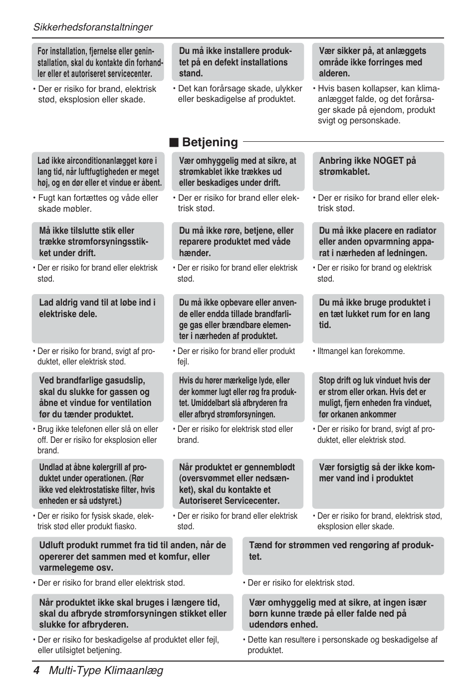 N betjening, 4 multi-type klimaanlæg | LG MT12AH User Manual | Page 456 / 480