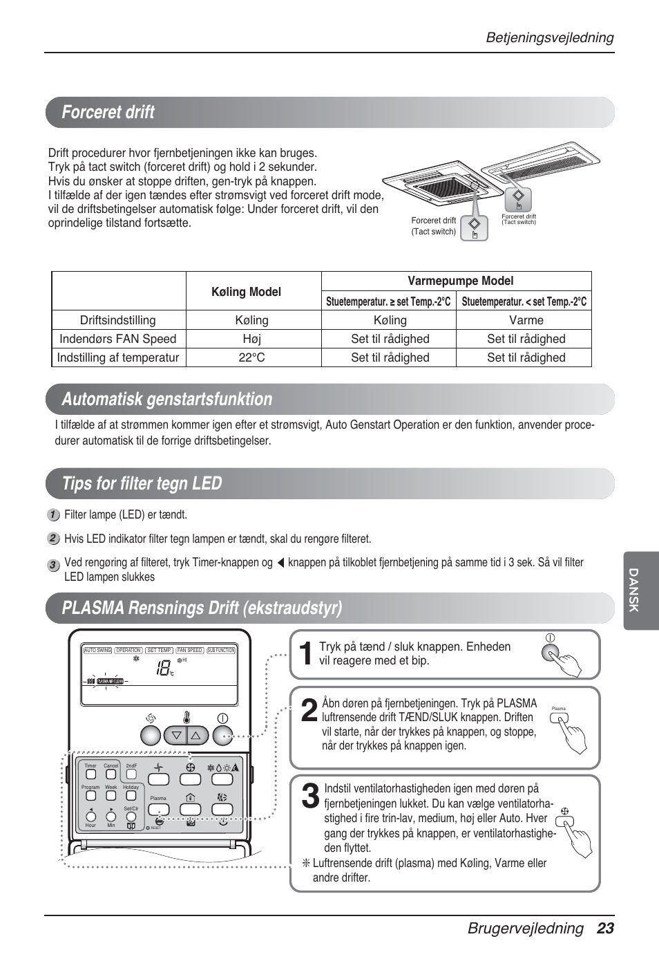 Brugervejledning 23, Betjeningsvejledning, Dansk | LG MT12AH User Manual | Page 475 / 480