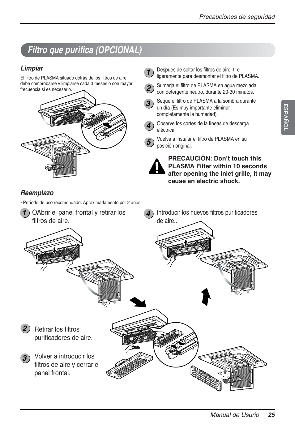 Filtro que purifica (opcional) | LG MT12AH User Manual | Page 81 / 480