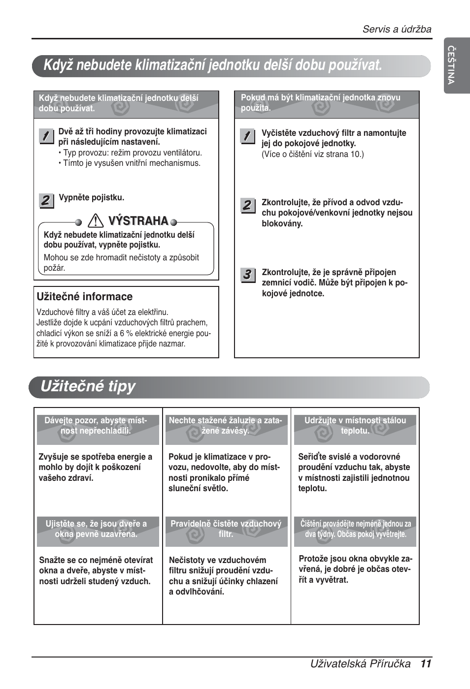 Výstraha | LG ARNU09GSEL2 User Manual | Page 131 / 205