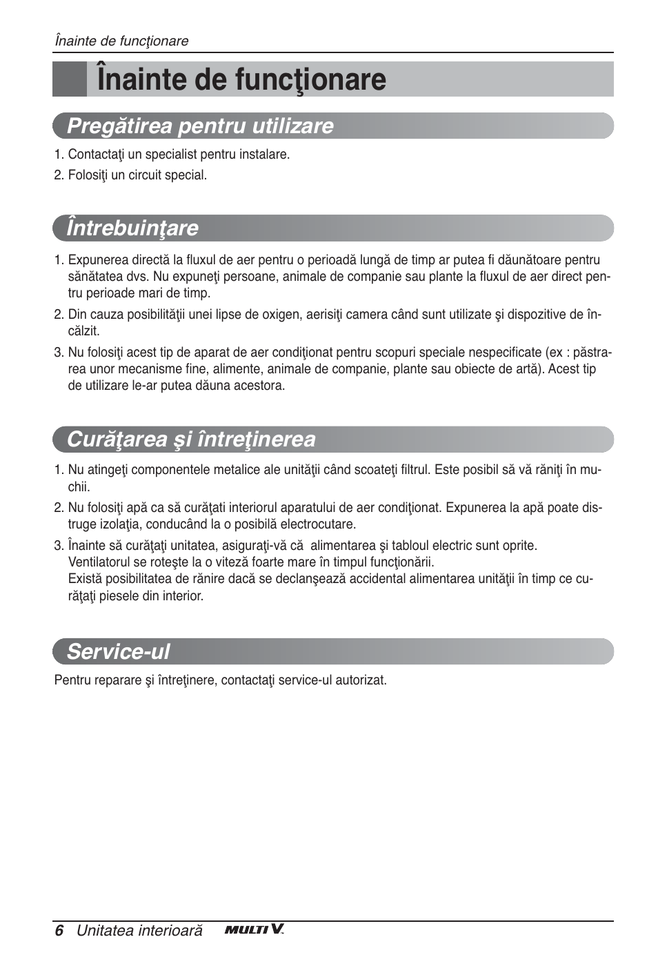 Înainte de funcţionare | LG ARNU09GSEL2 User Manual | Page 138 / 205