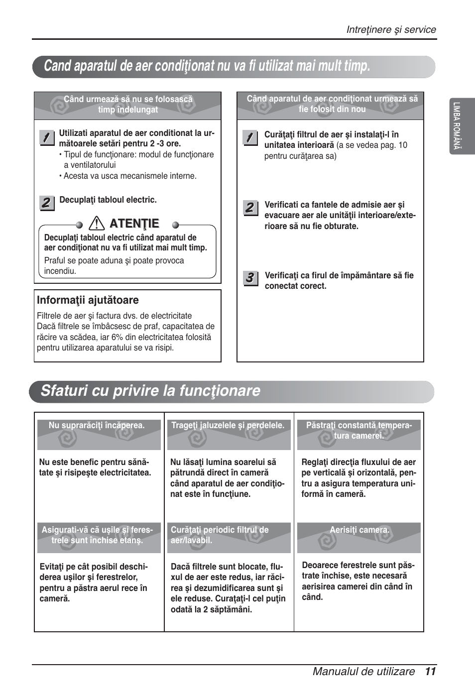 Atenţie | LG ARNU09GSEL2 User Manual | Page 143 / 205
