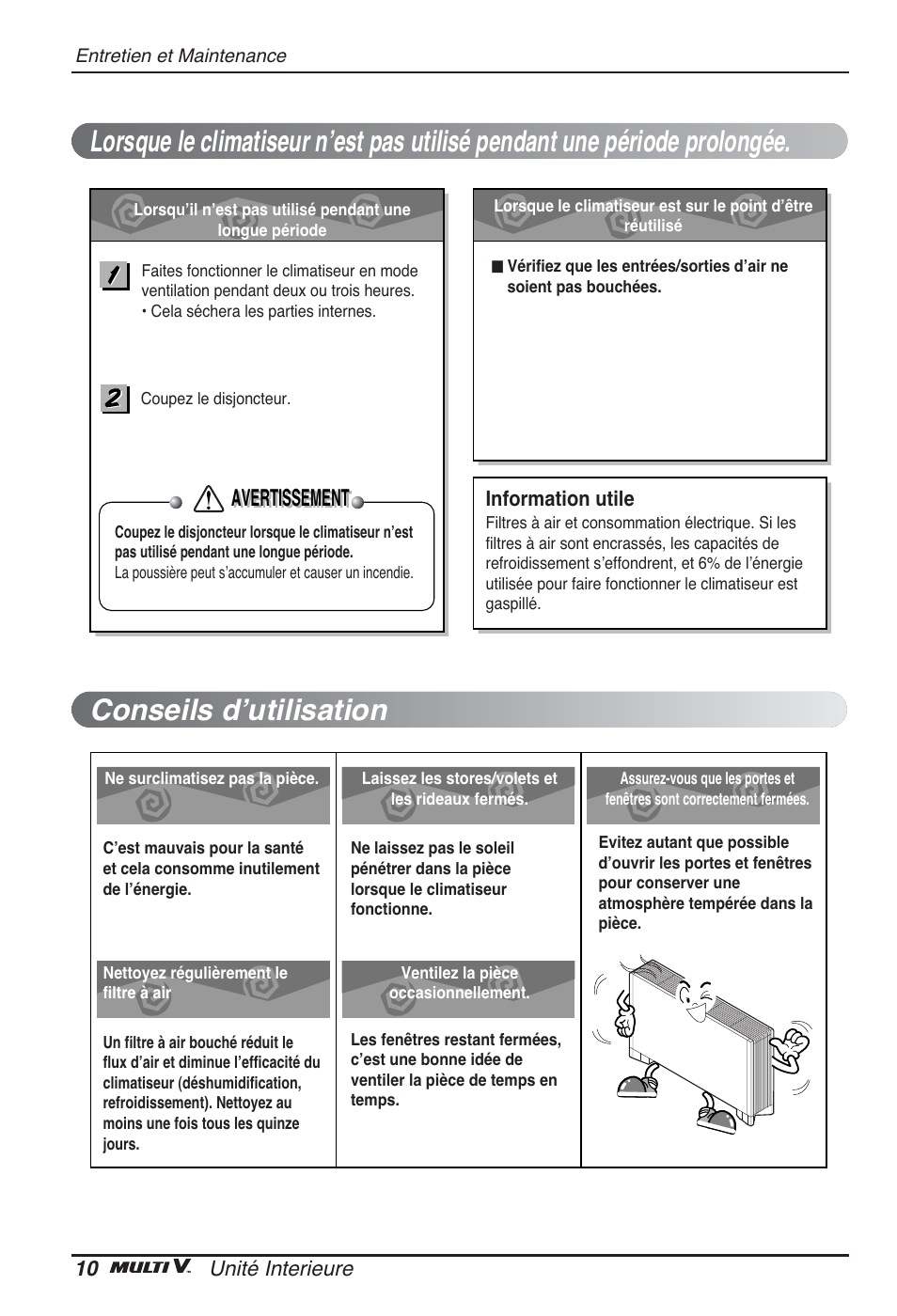 Avertissement | LG ARNU12GCEA2 User Manual | Page 46 / 205