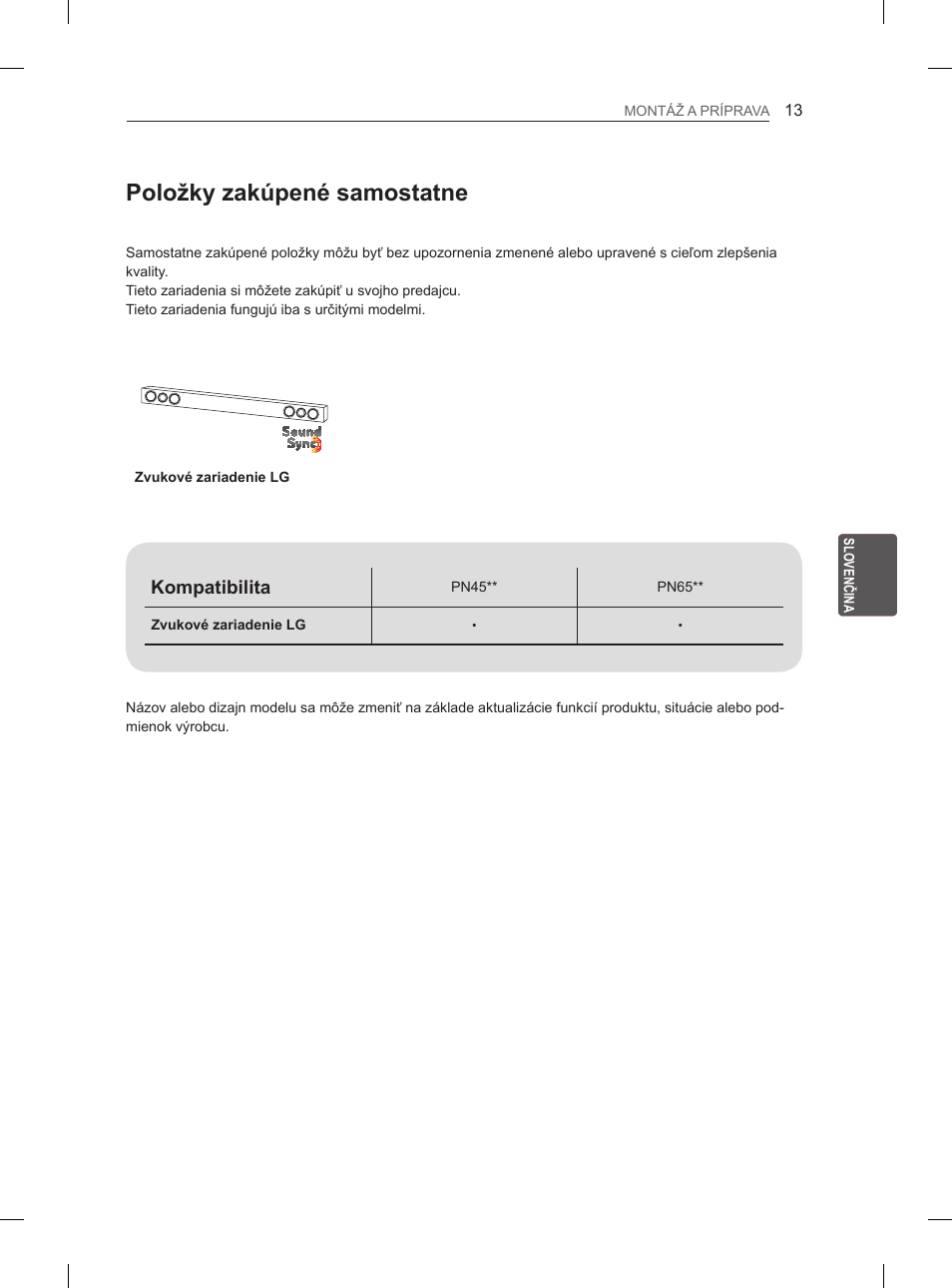 Položky zakúpené samostatne | LG 50PN6500 User Manual | Page 100 / 371