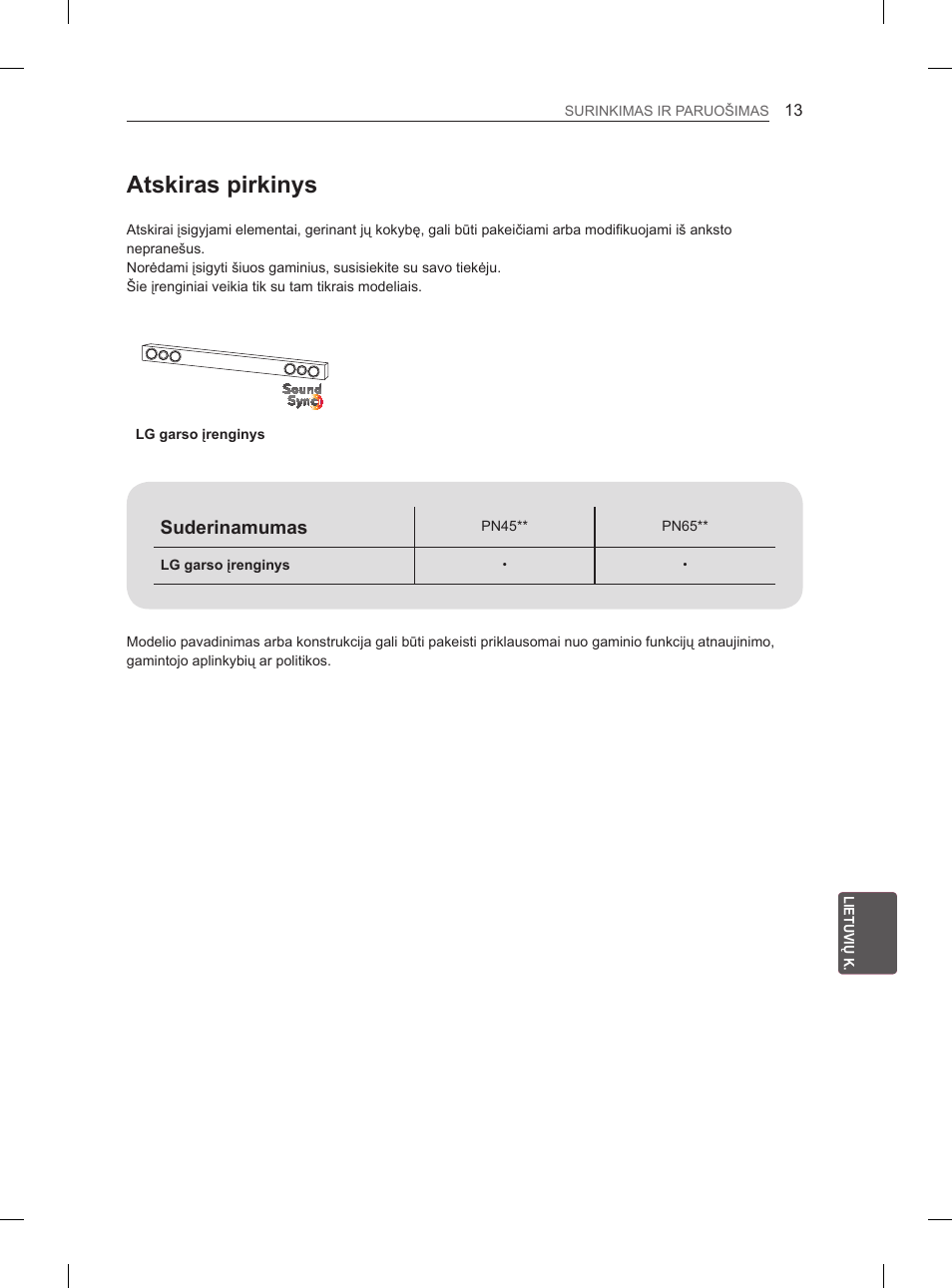 Atskiras pirkinys | LG 50PN6500 User Manual | Page 180 / 371