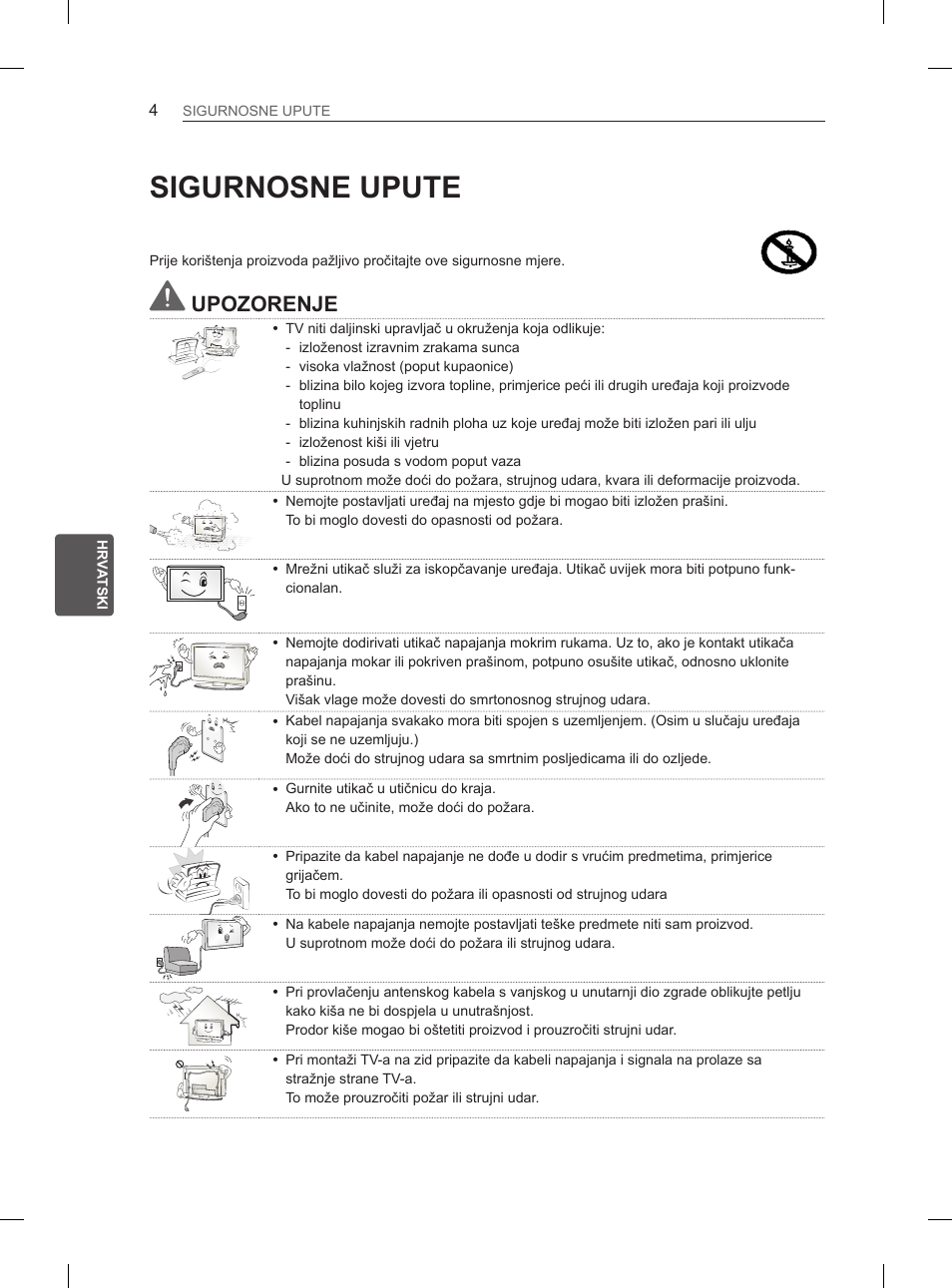 Sigurnosne upute, Upozorenje | LG 50PN6500 User Manual | Page 291 / 371