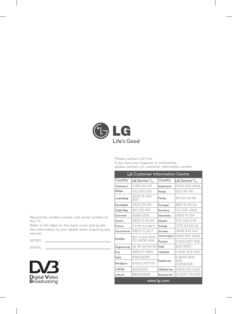 LG 50PN6500 User Manual | Page 369 / 371