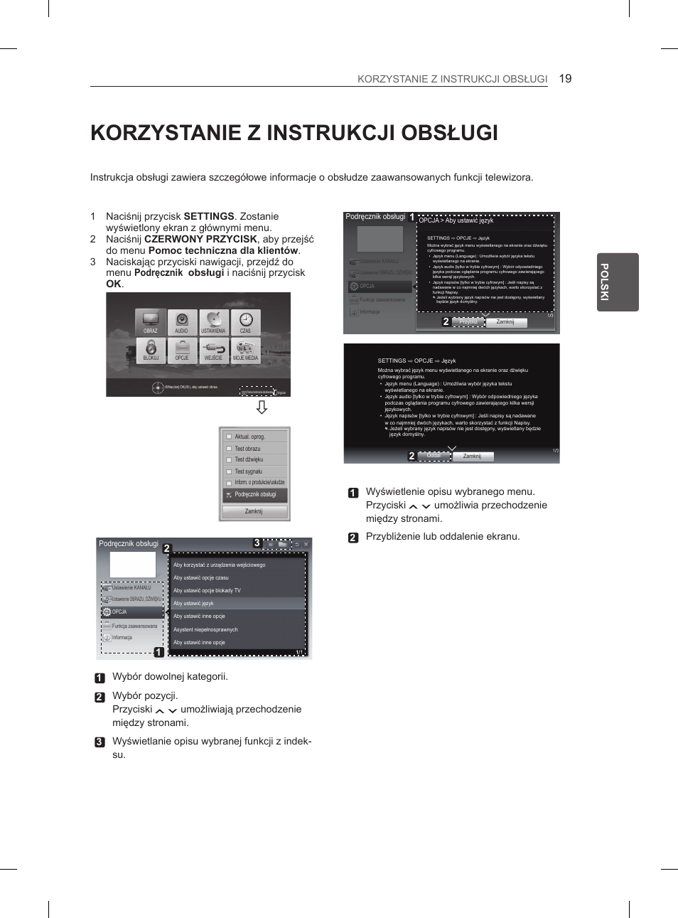 Korzystanie z instrukcji obsługi, Pl polski korzystanie z instrukcji obsługi, 1wyświetlenie opisu wybranego menu. przyciski | LG 50PN6500 User Manual | Page 66 / 371