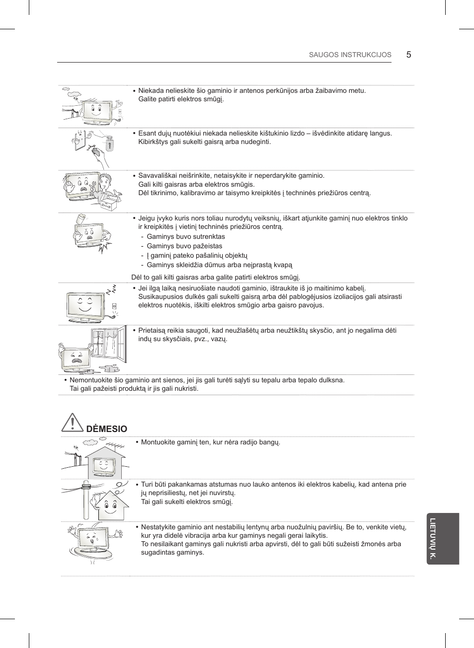 Dėmesio | LG 55LB561V User Manual | Page 253 / 480