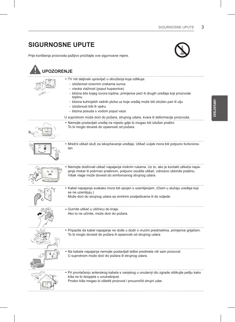 Sigurnosne upute, Upozorenje | LG 55LB561V User Manual | Page 335 / 480