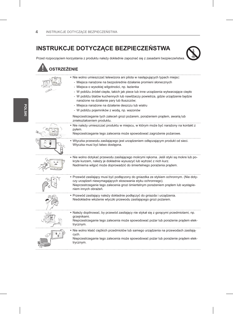 Instrukcje dotyczące bezpieczeństwa | LG 55UB850V User Manual | Page 131 / 607