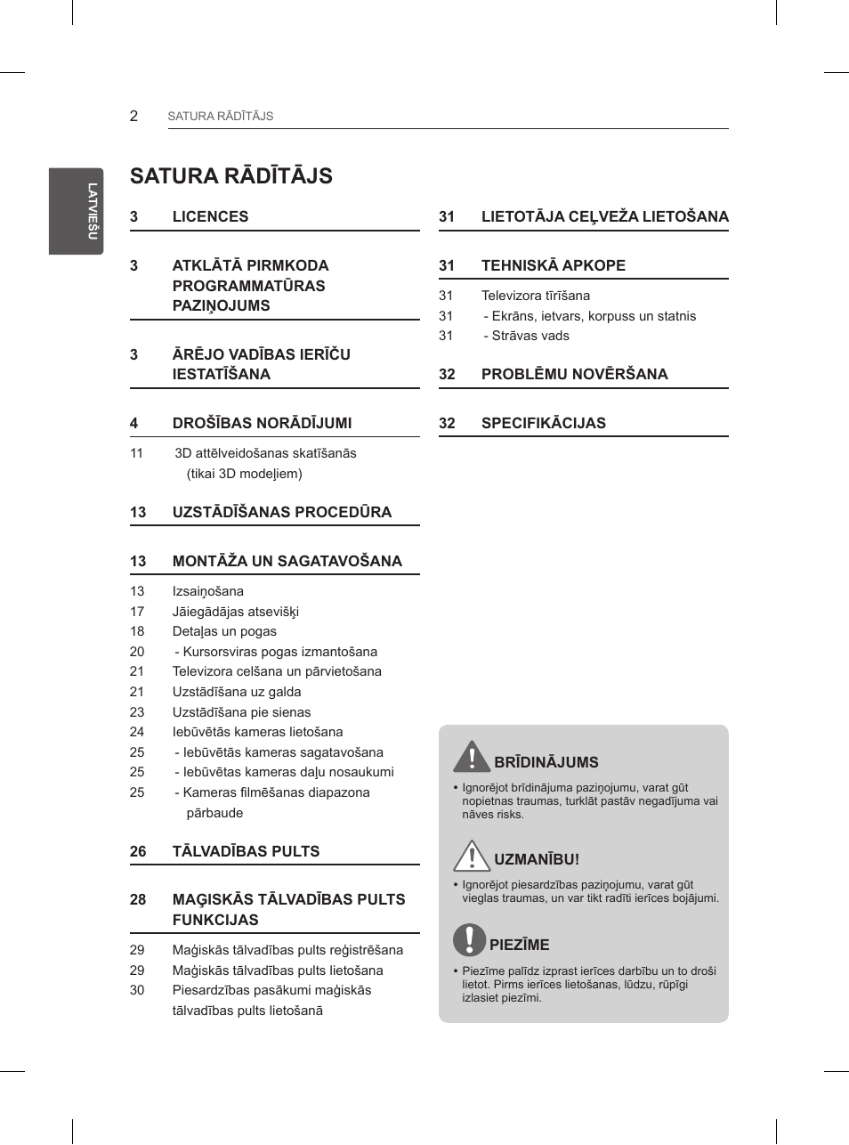 Satura rādītājs | LG 55UB850V User Manual | Page 367 / 607