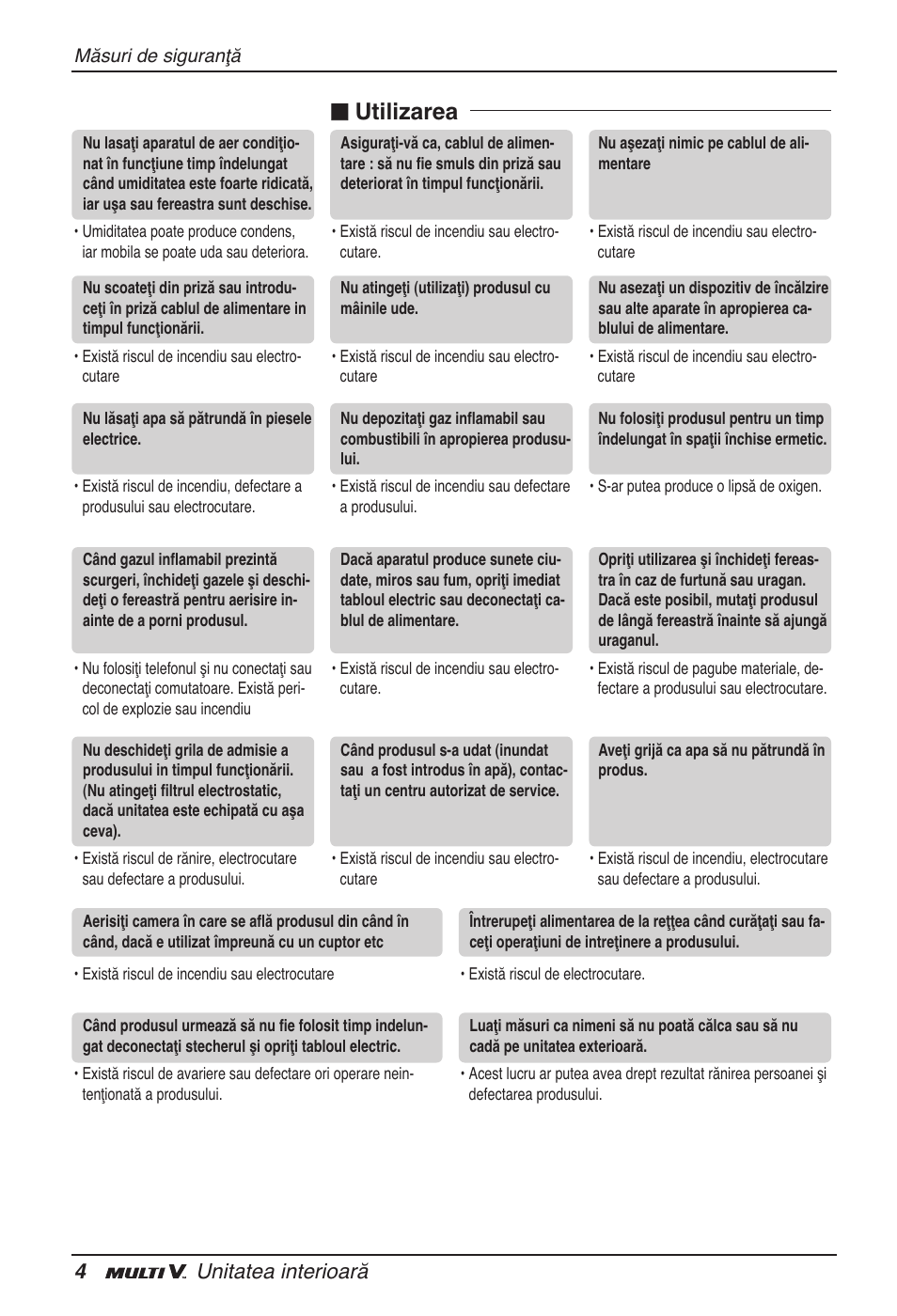 N utilizarea, 4unitatea interioară | LG ARNU18GVJA2 User Manual | Page 136 / 205