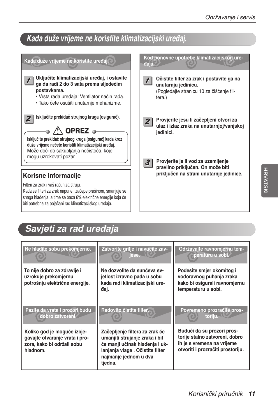 Oprez | LG ARNU18GVJA2 User Manual | Page 179 / 205