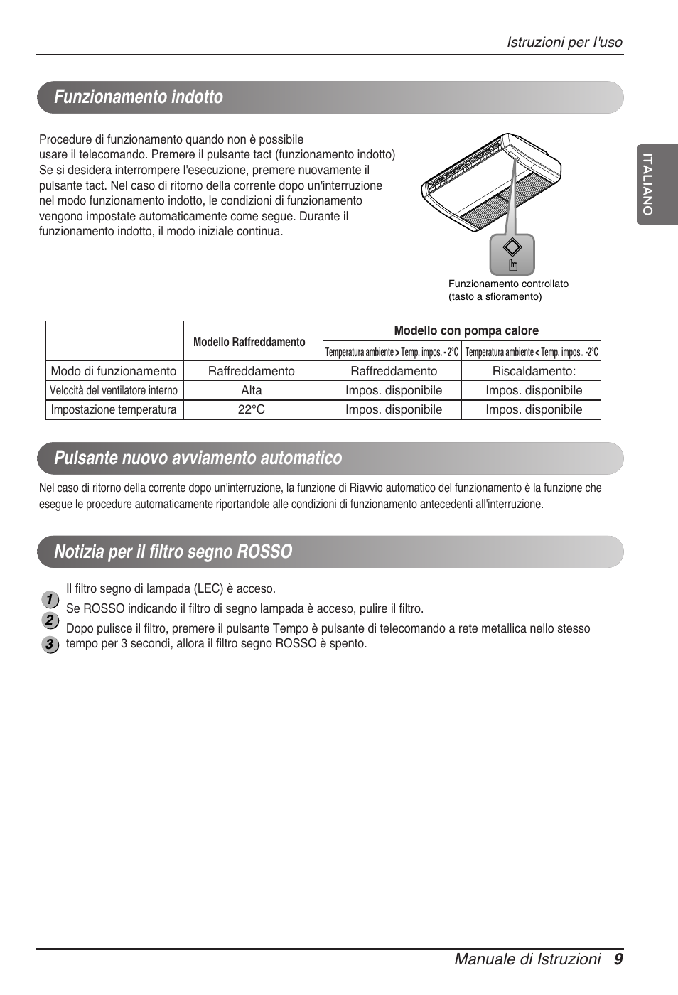 Manuale di istruzioni 9 | LG ARNU18GVJA2 User Manual | Page 21 / 205