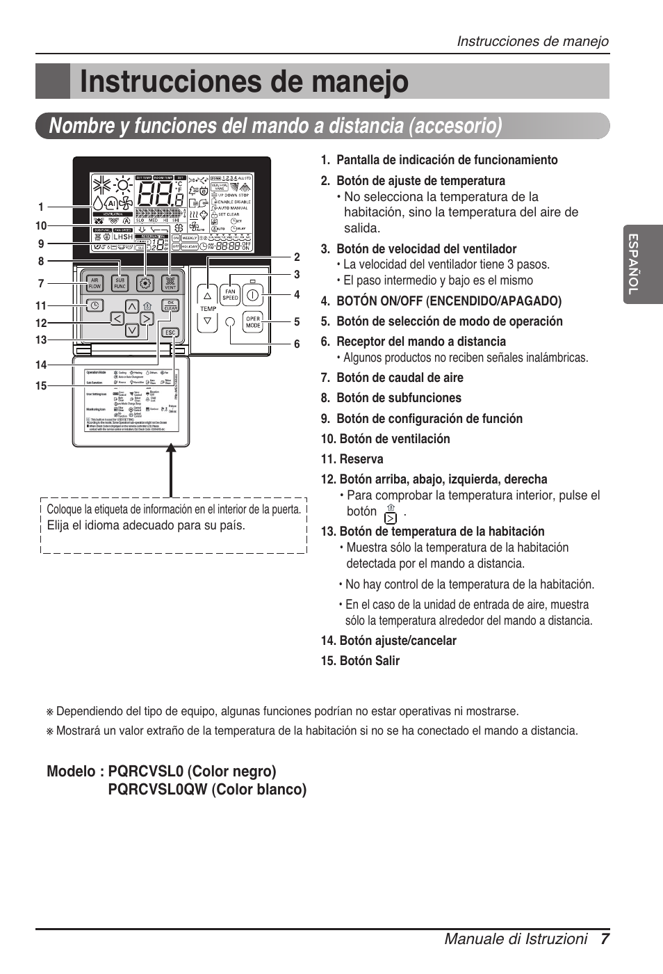 Instrucciones de manejo | LG ARNU18GVJA2 User Manual | Page 31 / 205