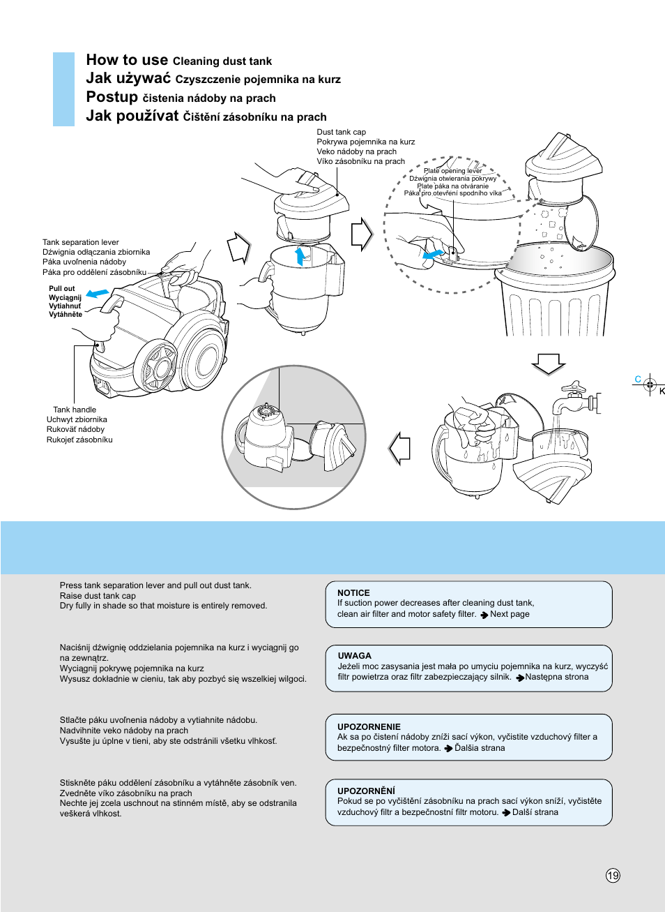 How to use, Jak u¯ywaç, Postup | Jak pou¥ívat | LG V-KC902HTQ User Manual | Page 19 / 24