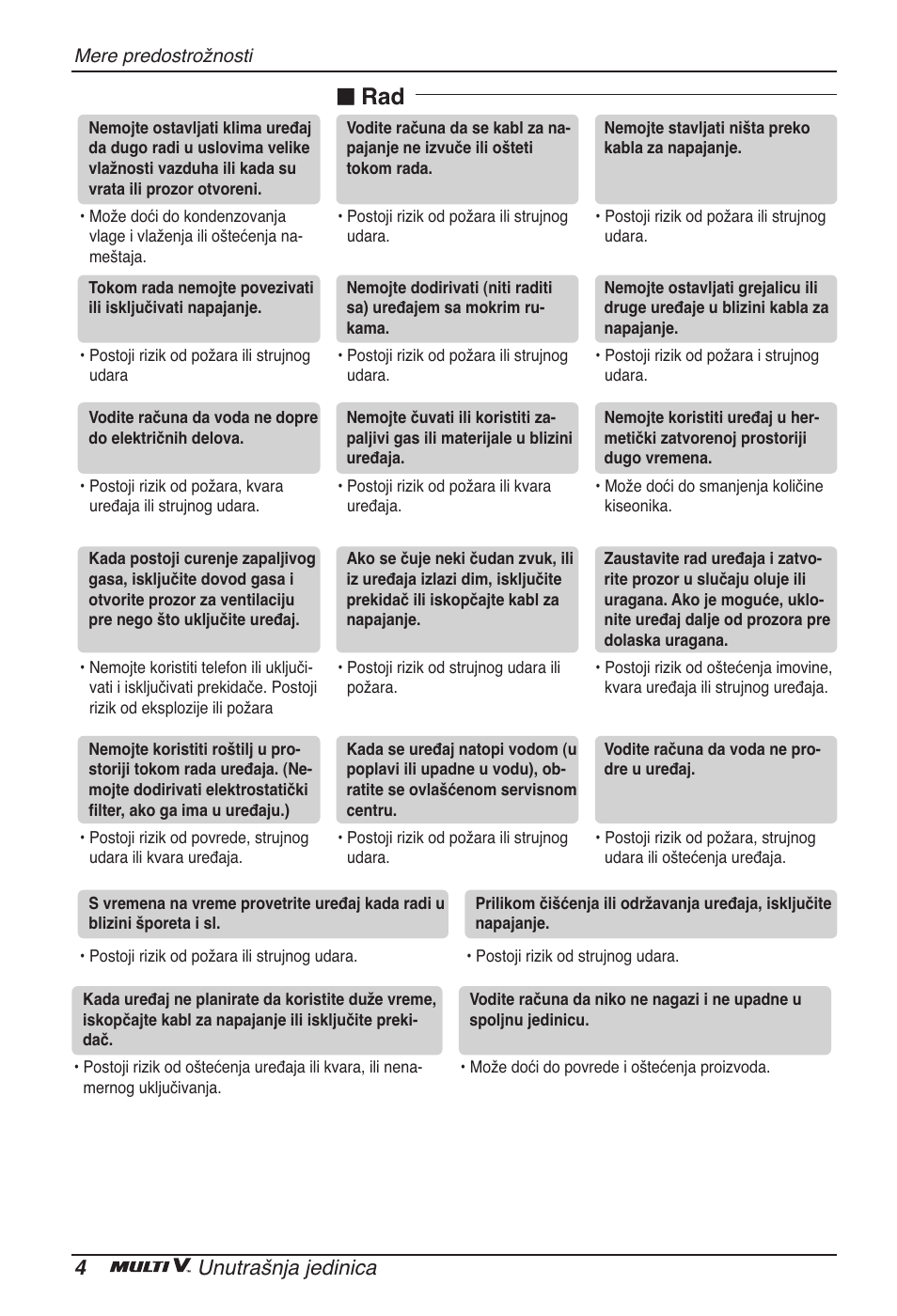 N rad, 4unutrašnja jedinica | LG ARNU07GTJC2 User Manual | Page 160 / 205