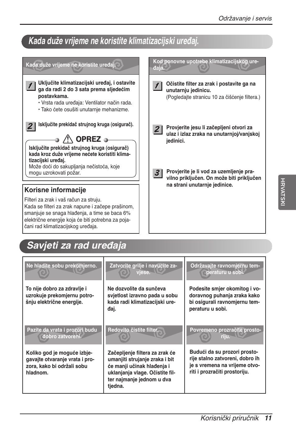 Oprez | LG ARNU07GTJC2 User Manual | Page 179 / 205